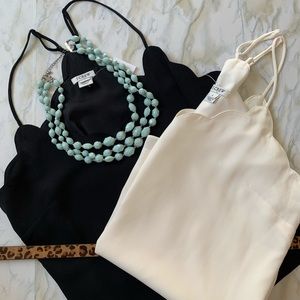 J. Crew Scalloped Cami Tank in Black